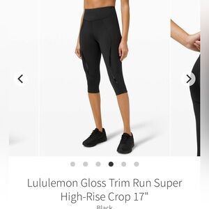 New women's Lululemon Black High-Rise Crop Pants size 2